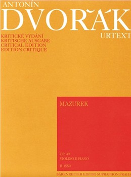 Mazurek for Violin and Orchestra E minor op. 49 by Dvorak Antonin - Hanud Jan / Solc K - for V/Piano