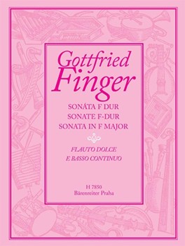 Sonate F-Dur by Finger Gottfried for Recorder/B