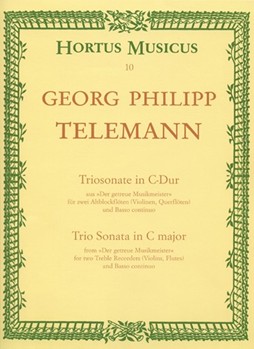 Triosonate fur zwei Altblockfoten (Violinen Querfloten) und Basso continuo C-Dur (aus "Der getreue by Telemann Georg Philipp for 2Recorder-