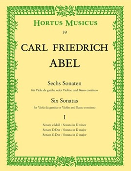 sechs Sonaten fur Viola da gamba (Violine Flote) und Basso continuo. Heft 1 by Abel Carl F for Vagb/V/Fl/