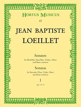 Sonaten fur Blockflote (Flute Violine Oboe) und Basso continuo op. 1/1-3 (Heft 1) by Loeillet Jean-Baptiste for Recorder-A