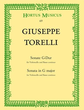 Sonata In G Major by Torelli Giuseppe for Cello w/ct