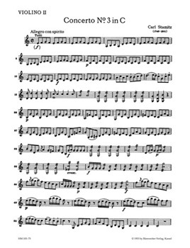 Konzert fur Violoncello und Orchester Nr. 3 C-Dur by Stamitz Carl for