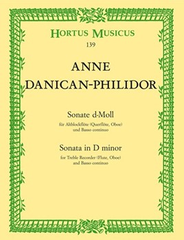 Sonate fur Altblockflote (Flute Oboe) und Basso Continuo d-Moll by Philidor Francois-Andre Danican for Recorder-A