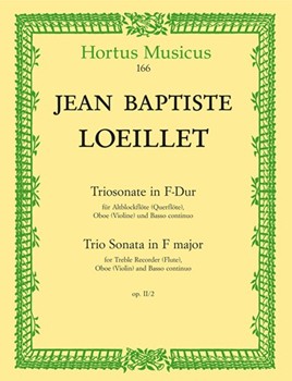 Triosonate fur Altblockflote (Flute) Oboe (Violine) und Basso continuo F-Dur op. 2/2 by Loeillet Jean-Baptiste for Recorder-A