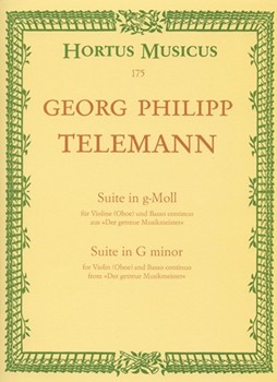 Suite for Violin (Oboe) and Bc G minor TWV 41:g4 -"Der getreue Musikmeister" Hamburg 1728- by Telemann Georg Philipp for V/Ob/Bc