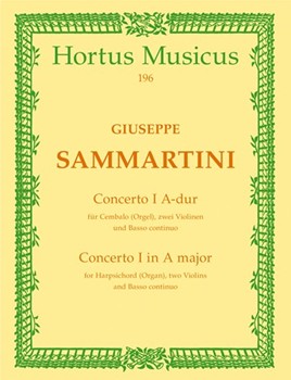 Concerto fur Cembalo oder Orgel zwei Violinen und Basso continuo A-Dur -Part m St- by Sammartini Giovanni Battista for Harpisc./O