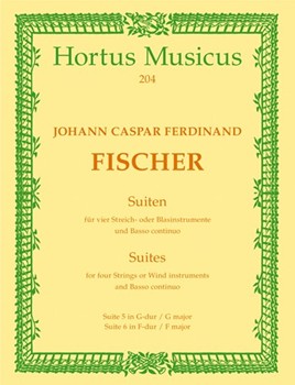 zwei Suiten fur vier Instrumente (Violen da gamba) -Suiten in G-dur und F-dur- by Fischer Johann Caspar for 2V/2Va/Bc