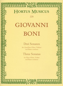 drei Sonaten fur Querflote (Oboe/Violine) und Basso continuo by Boni Giovanni for Fl/Ob/V/Bc
