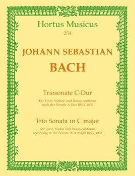 Trio Sonata In C Major Bwv 1032 by Bach Johann Sebastian - Eppstein Hans - for Trio Sonatas