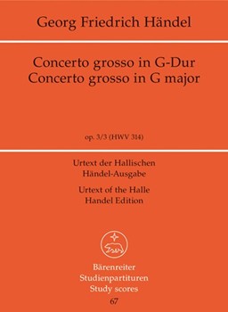 Concerto grosso G-Dur op. 3/3 HWV 314 by Handel George Frideric for Orch