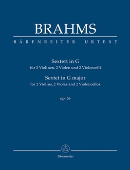 Sextet for 2 Violins 2 Violas and 2 Violoncellos G major op. 36 by Brahms Johannes for 2V/2Va/2Vc