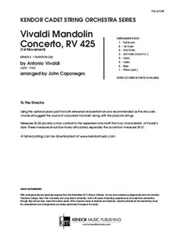 Vivaldi Mandolin Concerto, RV 425 (1st Movement) (Full Score) (1st Movement)