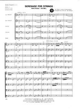 Serenade For Strings Mvt 4 Tema Russo by Tchaikovsky Pyotr Ilyich - Del Borgo Elliot - for Full Score