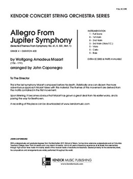 Allegro From Jupiter Symphony (Selected Themes From Symphony No. 41, K. 551, Mvt. 1) (Full Score) (Selected Themes From Symphony No. 41, K. 551, Mvt. 1)