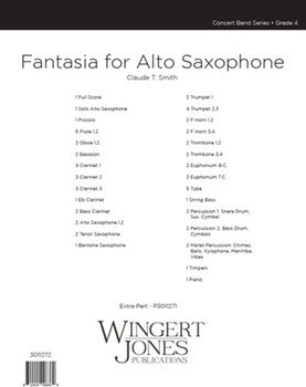 Fantasia For Alto Saxophone Concert Band - Full Score