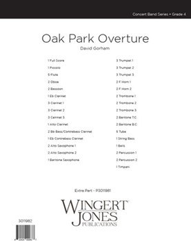 Oak Park Overture by Gorham David for Full Score