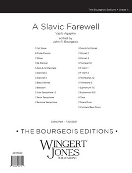 Slavic Farewell A by Agapkin Vasily - Bourgeois John R - for Full Score