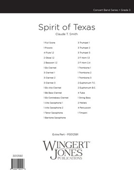 Spirit Of Texas by Smith Claude T for Full Score