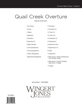 Quail Creek Overture by Gorham David for Full Score