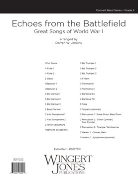 Echoes from the Battlefield - Great Songs of World War I by Various - Darren W. Jenkins - for Full Score