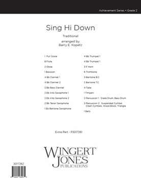 Sing Hi Down by Traditional - Kopetz Barry E - for Full Score