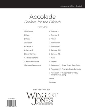 Accolade (Fanfare for the Fiftieth) by Lortz Mark - Achievement Plus Series - for Full Score