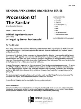 Procession Of The Sardar (from Caucasian Sketches) (Full Score) (from Caucasian Sketches)