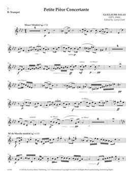 Petite Piece Concertante by Balay Guillaume - Clark Larry - for Trumpet and Piano