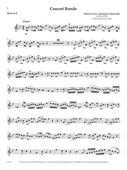 Concert Rondo by Mozart Wolfgang Amadeus - Clark Larry - for French Horn and Piano