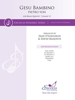 Gesu Bambino by Yon Pietro A - O'Loughlin / Bamonte - for Brass Quintet