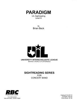 Paradigm (2012) by Beck Brian for Concert Band (Key of Bb and Eb)