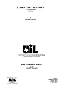 Lament & Hosanna (2001) by Andrews James for Concert Band