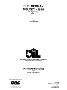 Old German Melody - 1815 (2004) by Rhea Timothy for Concert Band (Key of Bb and Eb)