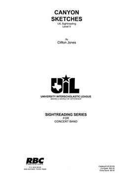 Canyon Sketches (2009) by Jones Clifton Jameson for Concert Band (Key of Eb Ab and Eb)