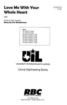 Love Me With Your Whole Heart by Winebrenner Tim for SAB