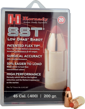 HDY67132 HORNADY .45CAL SABOTED BULLET .400 200GR SST 20-COUNT