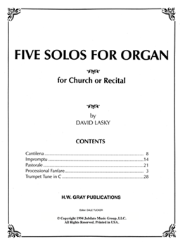 Five Solos for Organ